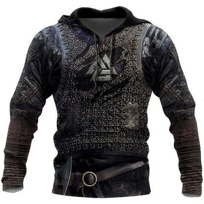 2024 Mens Hoodies Eagle Tattoo Pattern Vikings 3D Printed Fashion Casual Harajuku Hip Hop Autumn And Winter Oversized Sudaderas, Produit gaming premium Fraquane, produits de luxe, nouvelle génération, équipement gamer