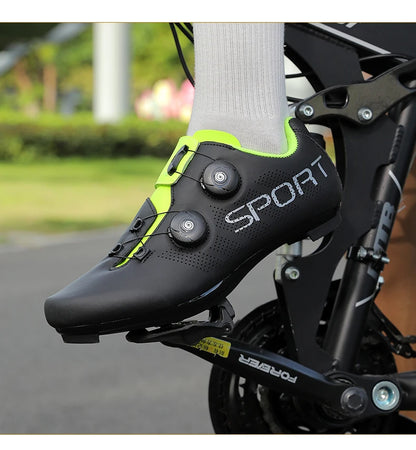 Scarpe da ciclismo ultraleggere, traspiranti e leggere, suole rigide compatibili SPD per allenamento e competizioni su bici da strada e mountain bike