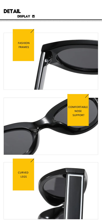 Fashion Unique Irregular Hip Hop Sunglasses Y2k Women Men Retro Glasses Ladies Beach Sunnies Outdoor Sport  with Metal Hinge