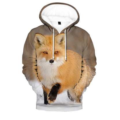 Sudaderas con capucha y sudaderas casuales con estampado 3D de zorro, cómodas y originales, estilo hip hop popular, para hombre/mujer y adulto/niño