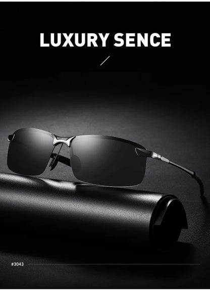 Classic Metal Men Polarized Sunglasses Fashion Driving Fishing Half Frame Retro Sun Glasses Luxury Brand Designer Eyewear UV400