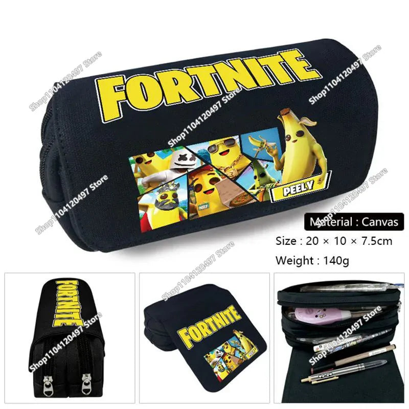 Голям ученически несесер Fortnited с голям капацитет, калъф за моливи, детска играчка, чанта за химикалки, ученически пособия, несесер за канцеларски материали, геймърски подаръци за момчета