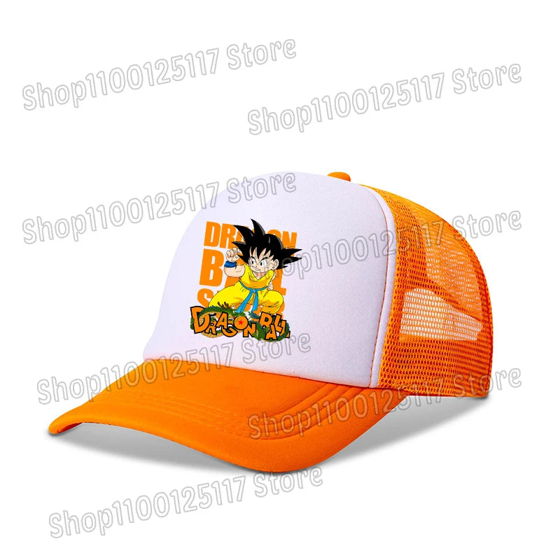 Dragon Ball baseball sapka, anime-nyomtatott sapkák, lélegző, csúcsos sapka, rajzfilm, Goku, nyári sport, snapback, hálós napellenzős sapka, gyermekajándék