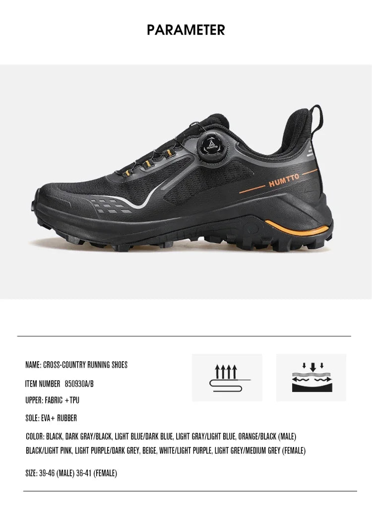 HUMTTO Men's Luxury Designer Trail Sneakers Anti-slip Sports Hiking Breathable Outdoor Trekking Boots
