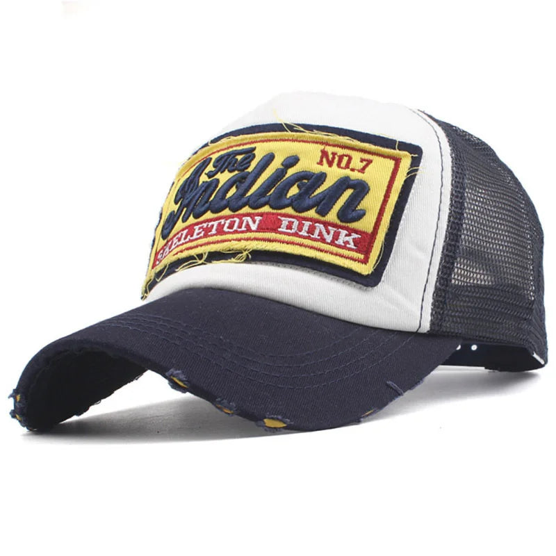 Casquette de baseball brodée avec lettrage, pour hommes et femmes, en maille respirante pour l'été, casquette snapback unisexe, style hip-hop, trucker, « Bone Gorras »