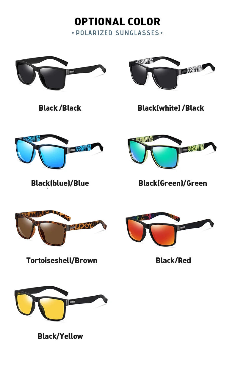 VCKA Myopia Sunglasses Square Prescription -0.5 To -6.0 Women Men Polarized Colorful Lens Sports Nearsighted Astigmatism Eywear