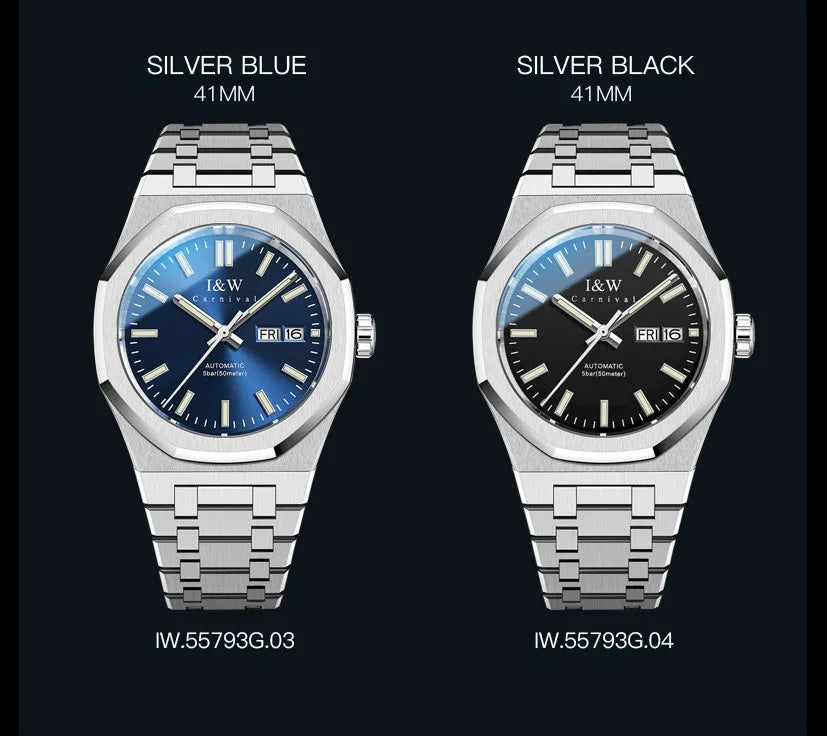 CARNIVAL Mens Mechanical Watch Brand Luxury Sapphire NH36 Movement Automatic Wrist Watches 50m Waterproof for Men Reloj Hombre
