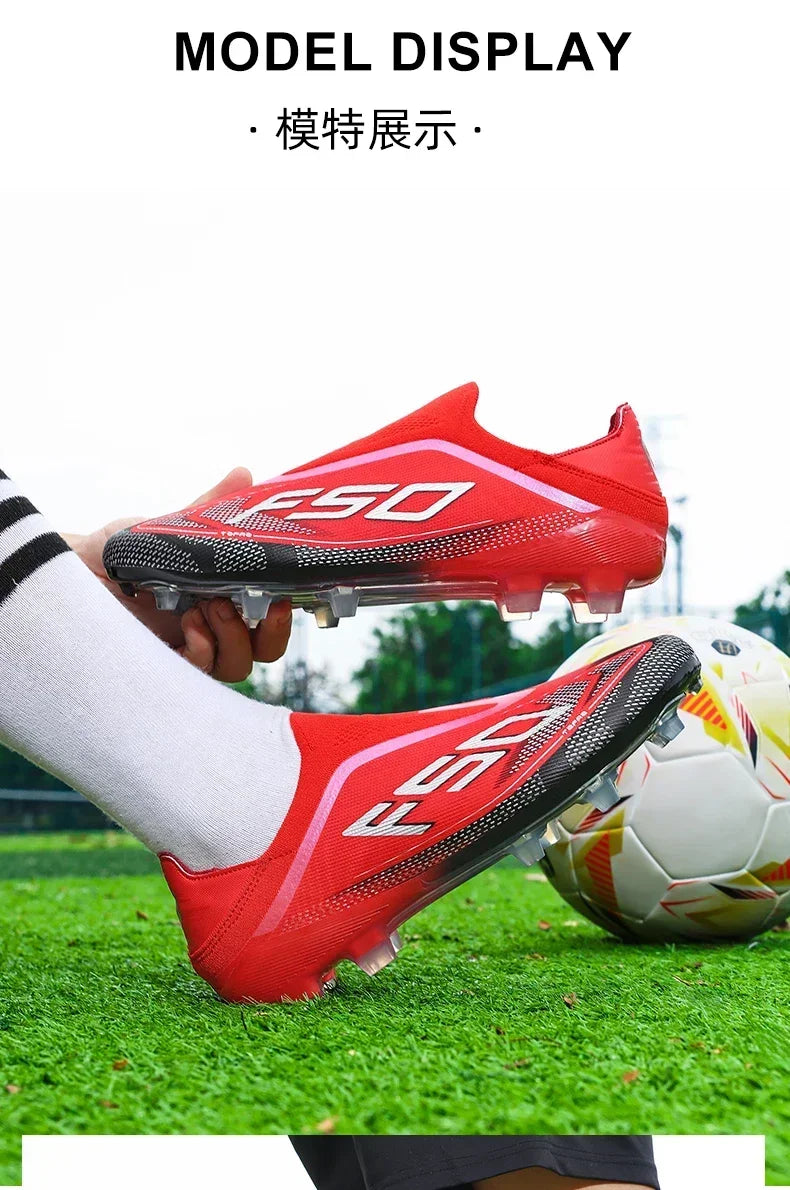 New Men's Soccer Shoes Hot-Selling Grass Cleats High-Quality Match Outdoor Football Boots Non-Slip Boys High-Top Lightweight Sneakers