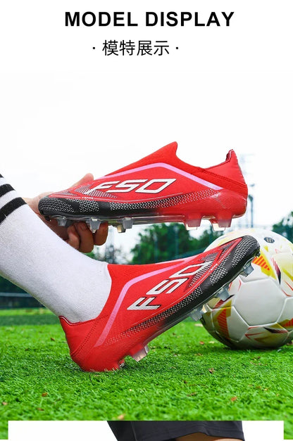 New Men's Soccer Shoes Hot-Selling Grass Cleats High-Quality Match Outdoor Football Boots Non-Slip Boys High-Top Lightweight Sneakers