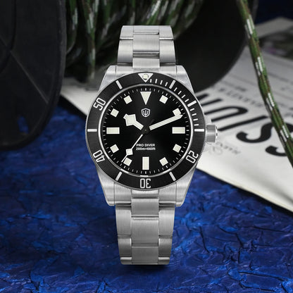 Watchdives WD1969 PRO Men Quartz Watch Sapphire Crystal Luminous Waterproof VH31Sweep Seconds Movement Stainless Steel Watches