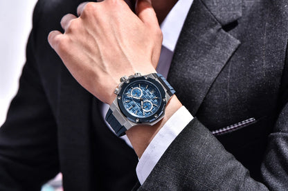 Quartzhorloges voor heren van PAGANI DESIGN – Luxe sportchronograaf, waterdicht, voorzien van lichtgevende wijzers en een saffierglas met antireflectiecoating