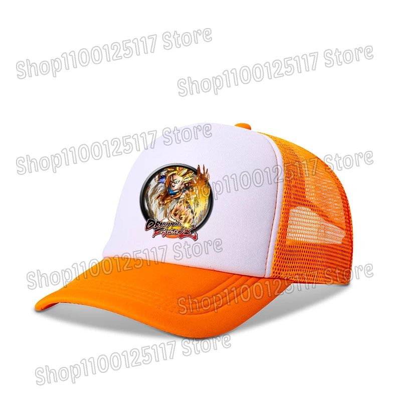 Dragon Ball baseball sapka, anime-nyomtatott sapkák, lélegző, csúcsos sapka, rajzfilm, Goku, nyári sport, snapback, hálós napellenzős sapka, gyermekajándék