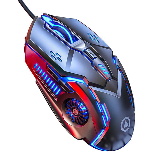 Žična gaming miška G5 z barvito osvetlitvijo ozadja, 6 gumbi, tihim delovanjem, 4-stopenjsko nastavitvijo in 3200 DPI RGB za računalnik in prenosnik