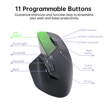 Mysz bezprzewodowa Rapoo MT760L/MT760M Multi-mode, akumulatorowa, ergonomiczna, 4000 DPI, obsługa do 4 urządzeń, mysz Bluetooth
