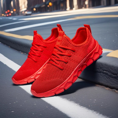 Heren sneakers van mesh, lichtgewicht damesschoenen, casual platte schoenen, hardloopsportschoenen voor heren, zachte ademende tennissneakers voor mannen