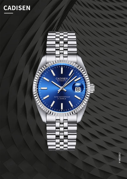 CADISEN Men Mechanical Watch Top Brand Luxury Automatic Watch Business Stainless Steel Waterproof Watch Men Relogio Masculino