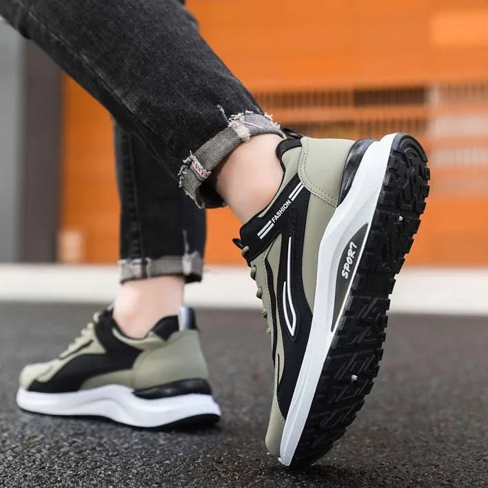 Modne męskie buty sportowe w koreańskim stylu, sznurowane, casualowe, do biegania, wygodne, oddychające, z grubą podeszwą