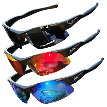 Men's Semi-Rim Polarized Sports Glasses - Matte Durable Frame & HD Coated Lenses for Golf/Fishing/Travel/Daily Use