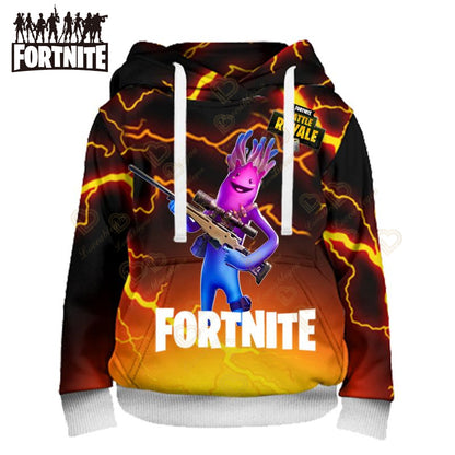 Fortnite Hoodies Pullover Sweatshirt Victory Royale 3D Hoodies Streetwear Hooded Tops for Kids Birthday Gifts