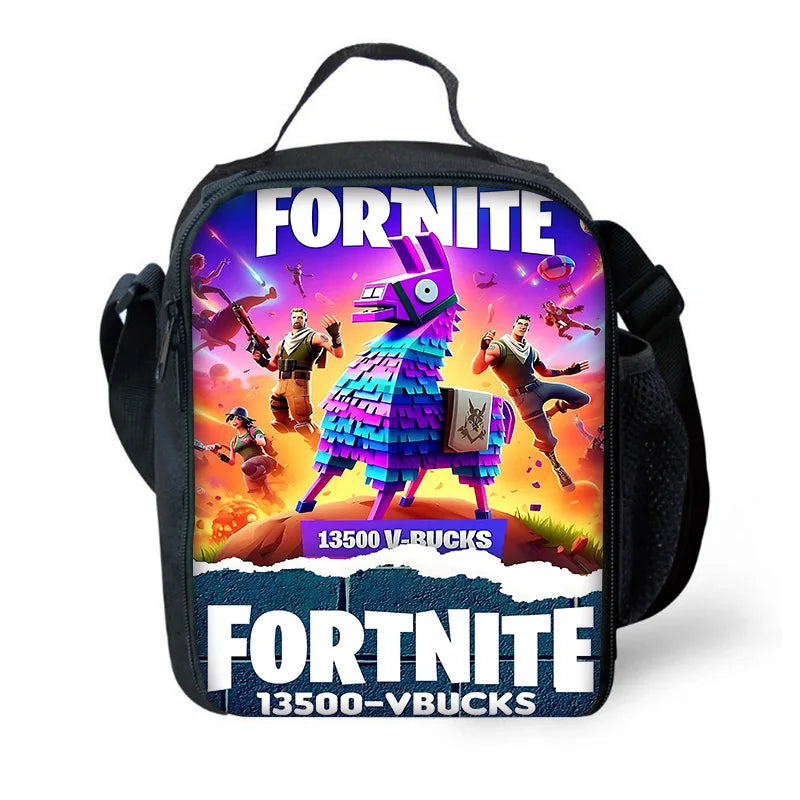 Classic Game FortniteS Child Insulated Large Capacity Bag for Boy Girl Student Outdoor Picnic Resuable Thermal Cooler Lunch Box