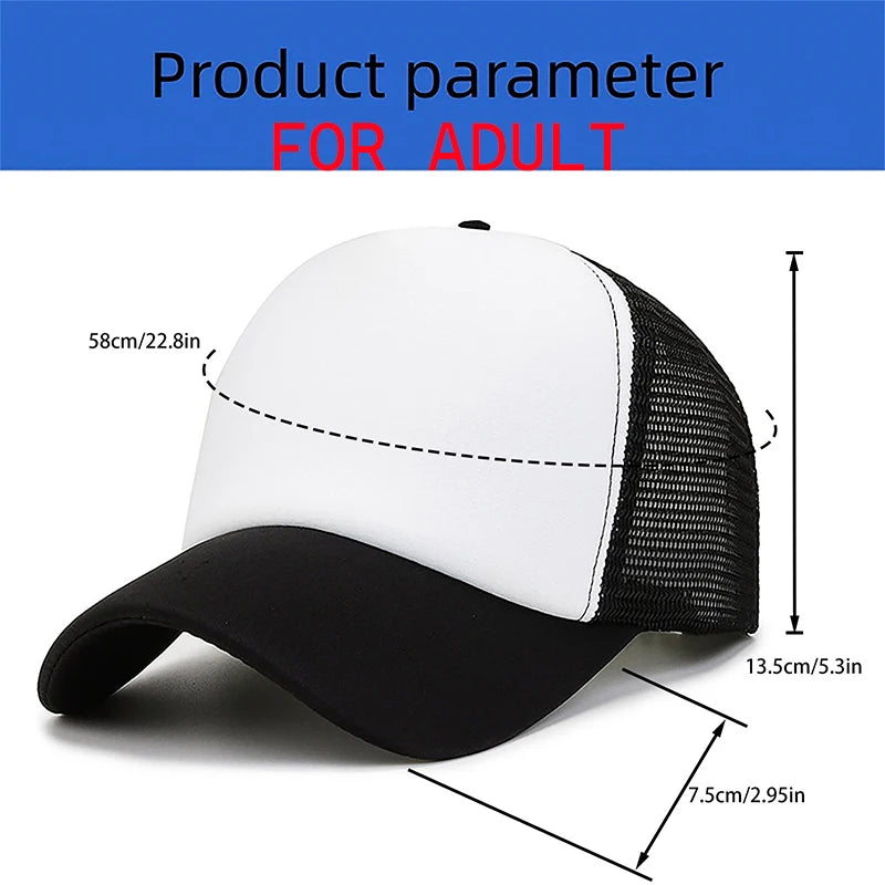 SpongeBobs Baseball Cap Kids Adult Kawaii Expression Sun Hat Summer Breathable Mesh Sunbonnet Outdoor Sports Headgear Gift New
