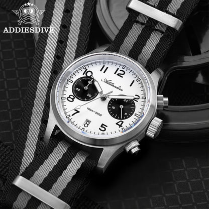 Orologio da uomo ADDIESDIVE 2025 New Panda Eye, retrò di lusso, quarzo VK64, cronografo sportivo, impermeabile 100M, luminoso