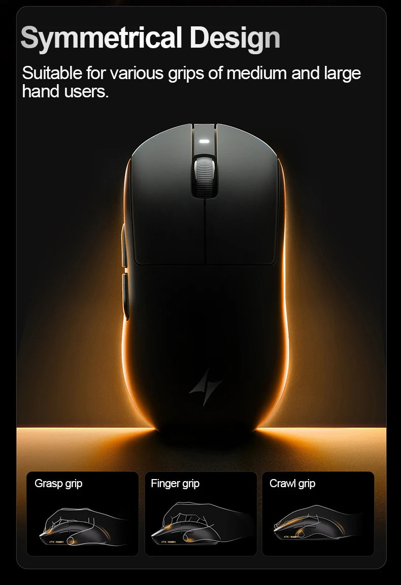 ATK Dragonfly A9 Ultra bežični gaming miš PAW3950 ultra lagan, tromodalni, ergonomski e-sports miš za igrače FPS igara A9 SE Plus