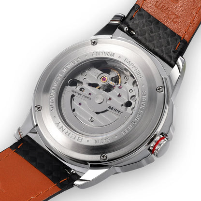BERNY Automatic Skeleton Watch For Men 3D Dial 5ATM Luminous Sapphire 316L Steel MIYOTA 82S0 Mechanical Top Luxury Men's Watches
