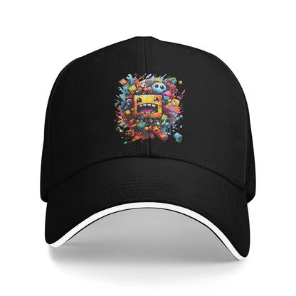Geometry Game Dash Baseballkasket Casual Ublokeret Niveau Sandwich-hat til mænd og kvinder Åndbart hovedbeklædning til aktiviteter