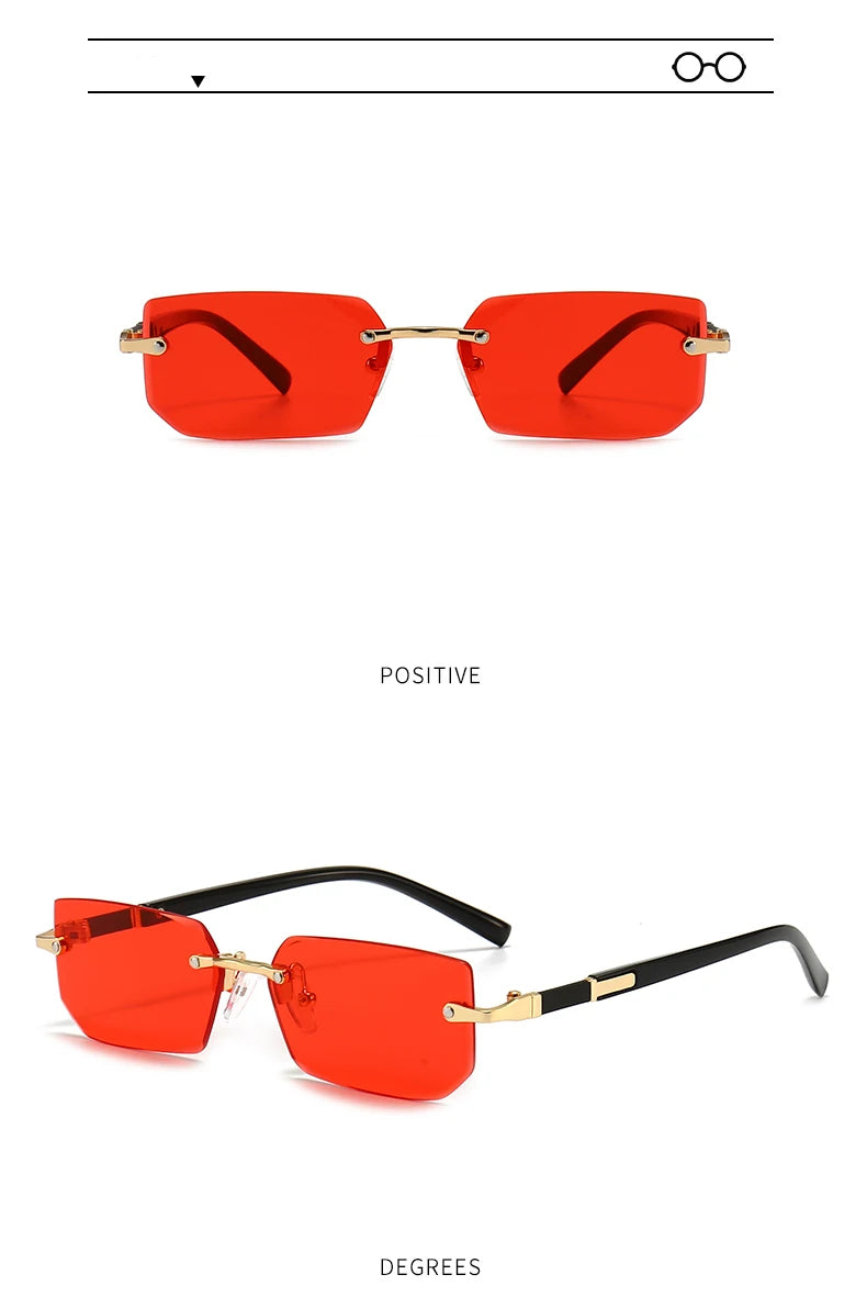 10 Pairs Per Set Wholesale Sunglasses For Women Fashion Rectangle Rimless Outdoor Eyewear Simple Casual Square Sun Glasses