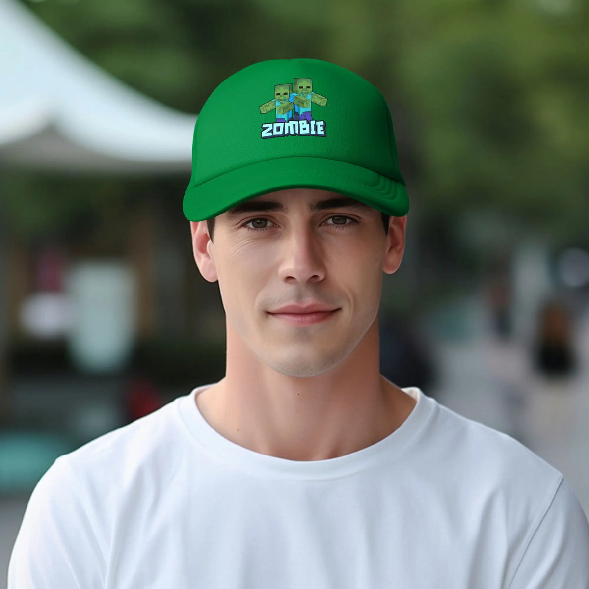 Voksen Creepers Zombie fjendtlig mob-karakter Trucker-kasket Mesh-baseballkasket Polyesterhat Solkasket Justerbare golfkasketter Sommer