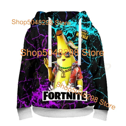Men’s and Women’s Hoodie with 3D Battle Royale Fortnite Victory Print, Hooded Streetwear Sweatshirts for Boys and Girls