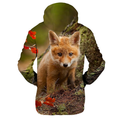 Sudaderas con capucha y sudaderas casuales con estampado 3D de zorro, cómodas y originales, estilo hip hop popular, para hombre/mujer y adulto/niño
