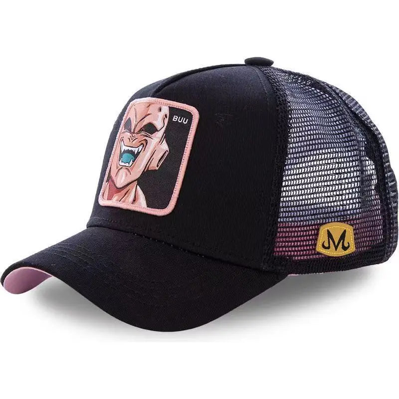 Casquette de baseball ajustable et respirante en maille avec languette brodée « Dragon Ball » : casquette de protection solaire pour hommes et femmes, adaptée aux activités de plein air