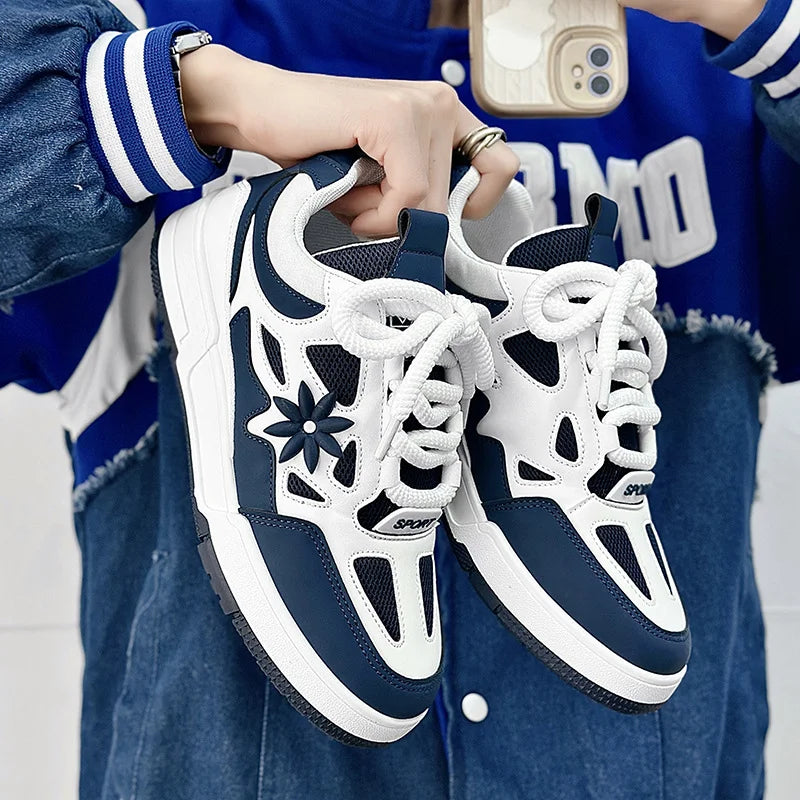 Modne męskie buty streetwear i skateboardowe, luksusowe sneakersy treningowe z oddychającej siateczki, casualowe tenisówki męskie