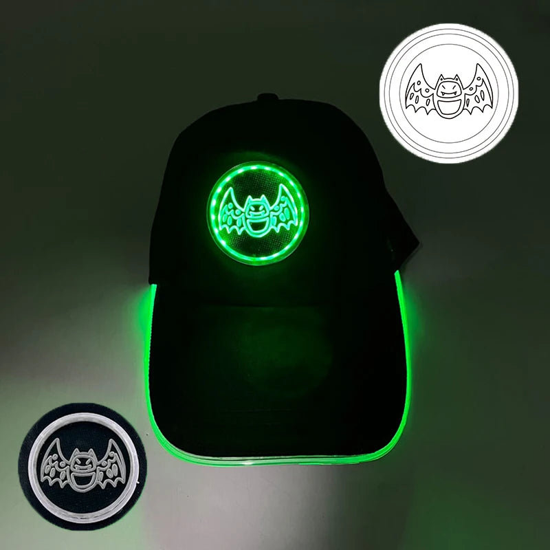 Modieuze lichtgevende baseballpet met LED-verlichting, hiphop-pet voor bar en club, fluorescerende hoed voor heren en dames, DJ-dansaccessoire en kostuumprop