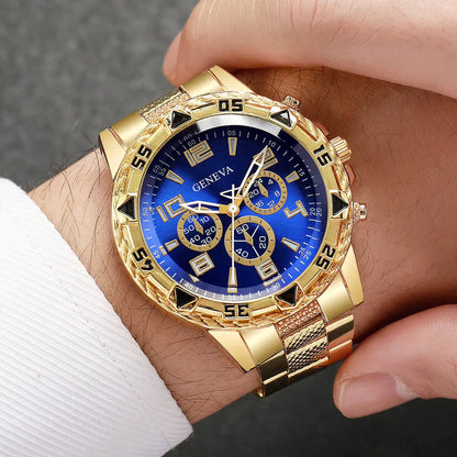 1/4PCS Fashion Business Men Watch Luxury Big Dial Mens Quartz Wristwatches Clock Gift Reloj Hombre（Without Box）
