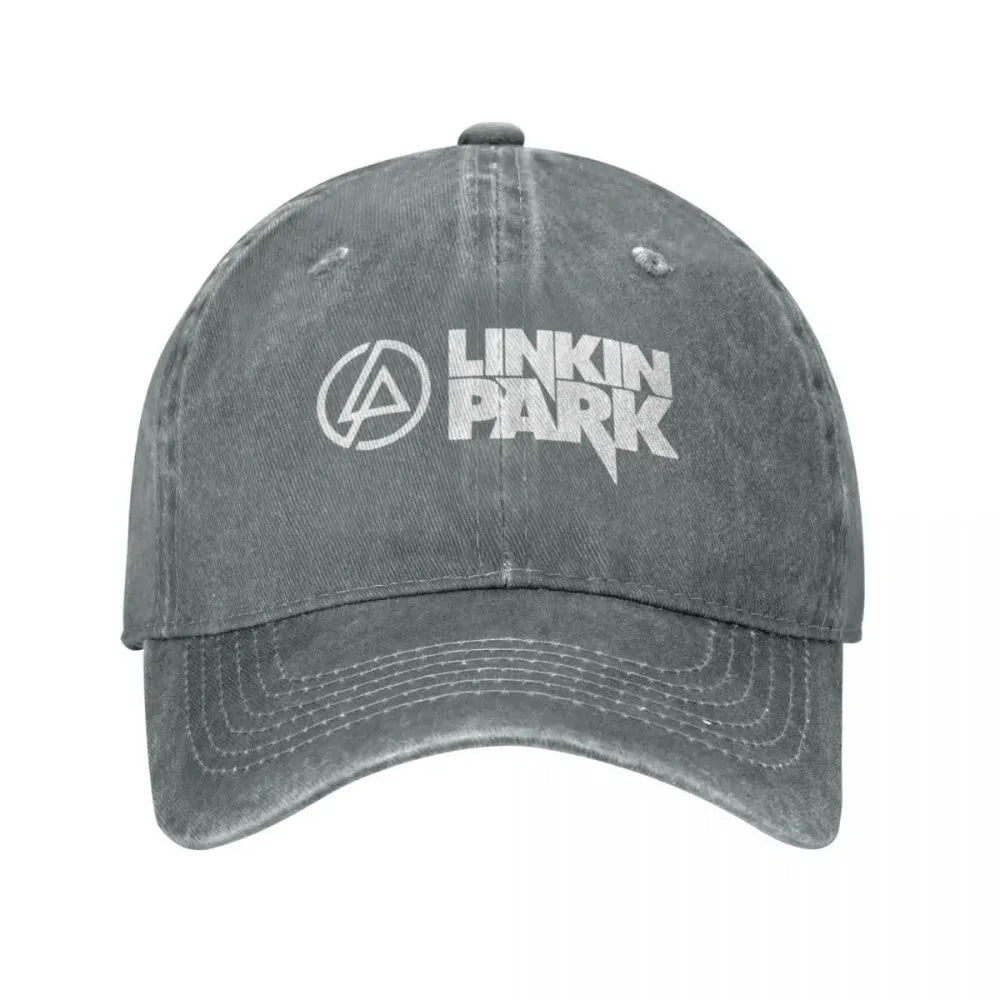 Linkins Meteora Minutes To Midnight Casquettes de baseball pour hommes et femmes, pour le parc et la chasse, effet vieilli et délavé, style vintage, pour le golf et les activités de plein air, à fermeture à pression