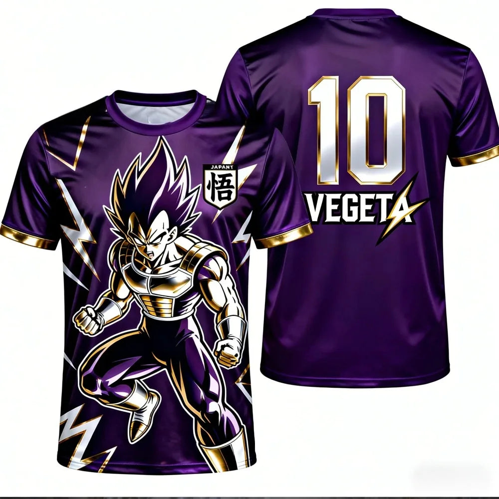 T-shirt estiva 2026 Dragon Ball da uomo traspirante con stampa 3D, casual, per famiglia, unisex, bambini, sport, calcio e allenamento