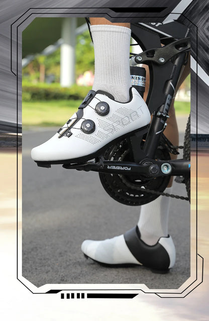 Scarpe da ciclismo ultraleggere, traspiranti e leggere, suole rigide compatibili SPD per allenamento e competizioni su bici da strada e mountain bike