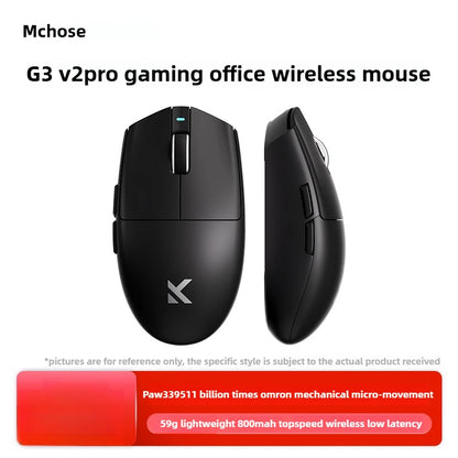 Mouse wireless MCHOSE G3 V2 PRO Bluetooth Tri Mode, ergonomic, ușor, pentru laptop, birou, gaming și accesorii pentru computer