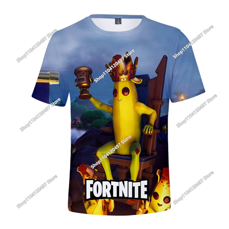 Halloween Peely 3D тениска за момчета и момичета, коледни Fortnite тениски, Battle Royale streetwear, детска Victory Game мъжка тениска, дрехи