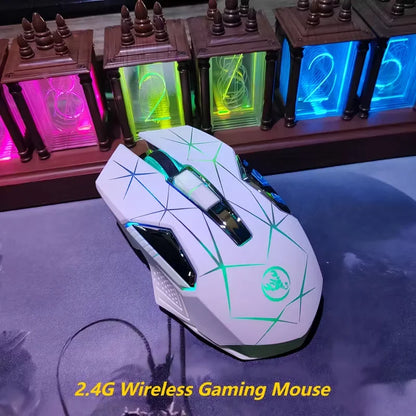 Wireless Gaming Mouse 2.4G Colorful Breathing Light Instant Response No Tangled Cables Work with Gaming Switch