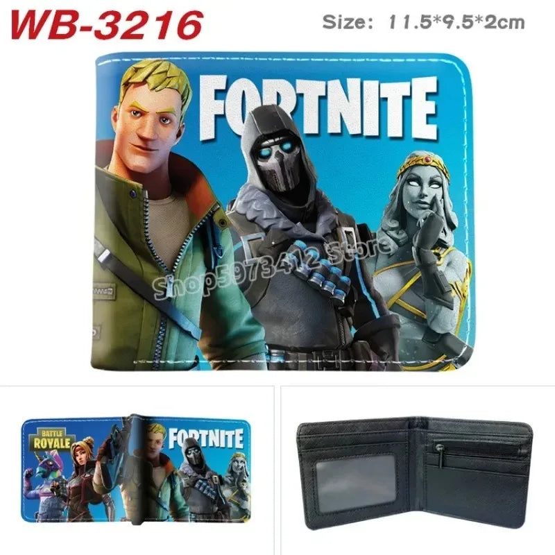 Fortress Night Wallets Boy Girl Anime Fortnites Wallet Cartoon Card Holder Bag Leather Short Purse Fashion Fold Purses Kids Gift
