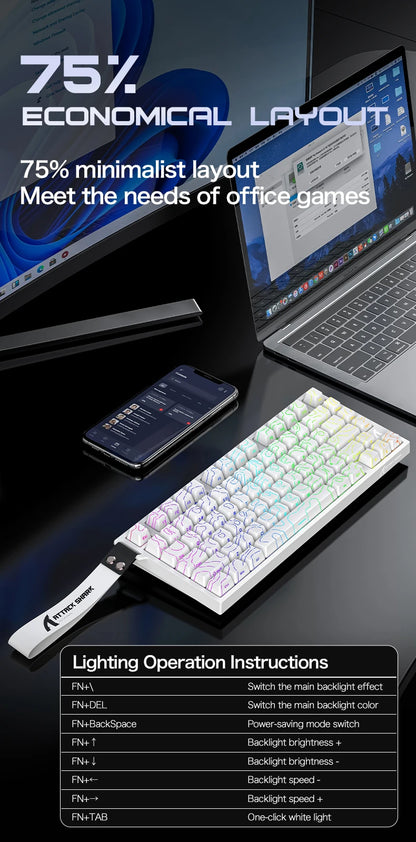 Attack Shark R82HE Wired RGB Magnetic Switch Keyboard, 256K Scan Sampling Rate, Accuracy 8K Return Rate