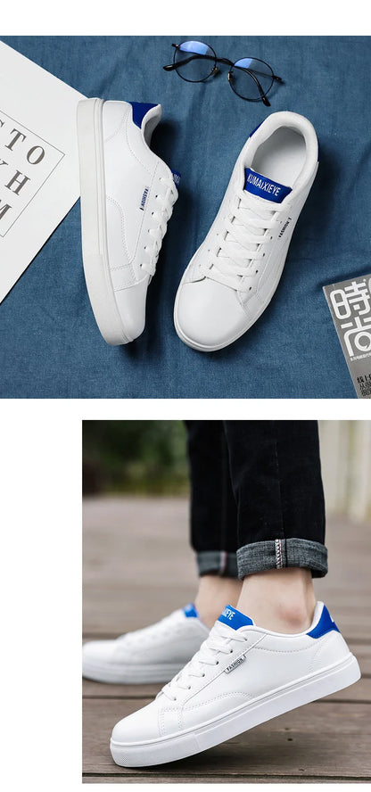Men's Casual Skateboarding Shoes White Outdoor Leisure Sneakers Breathable Walking Shoes Flat Shoes Chaussure Homme 39-48