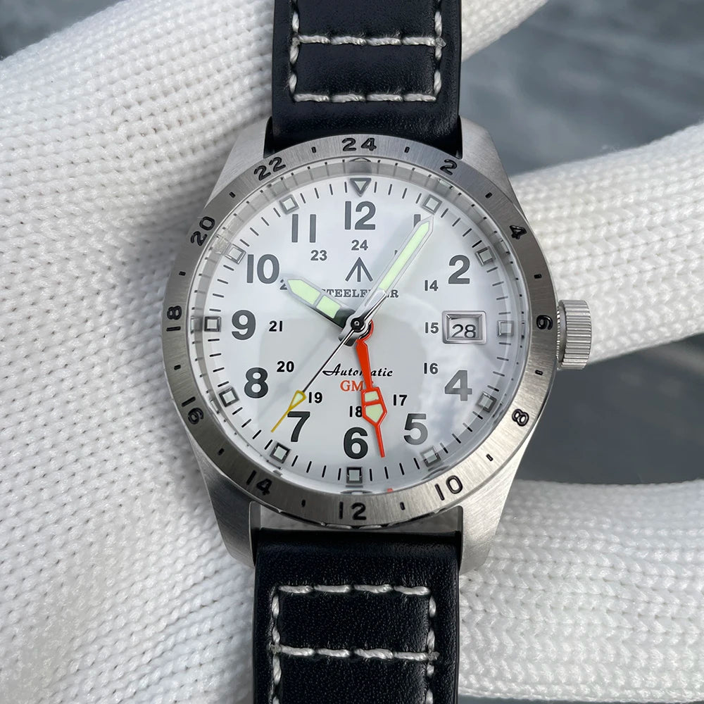 STEELFLIER Ufficiale SF792 GMT Orologio da polso meccanico Movimento NH34 Super BGW9 C3 Luminoso Impermeabile fino a 200 m Orologio da immersione di lusso da uomo