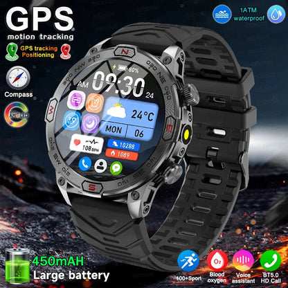 Men's Fashion Outdoor Sport GPS Smart Watch with AMOLED HD Screen, Heart Rate Monitor, and Waterproof Features