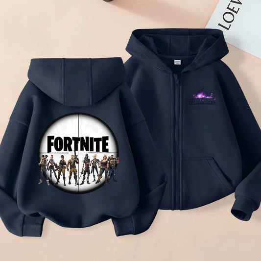 New Fortnites Child Zip-up Hoodie Cartoon Anime Hoodies Casual Breathable Kids Boys Coat Jackets 2026 Spring Children Clothing