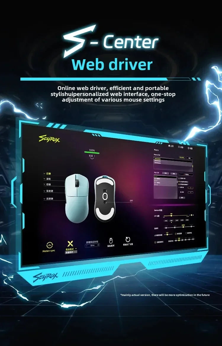 Mouse gaming wireless SCYROX V6 neporos, esports, 40g, 750IPS, cu receptor 8k, răspuns rapid, 3950, calitate superioară, 8KHz